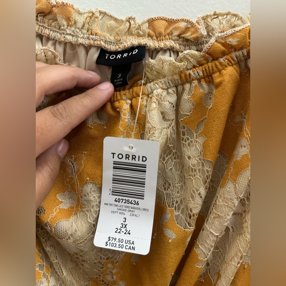 Torrid NWT Two Tone Lace Tiered Babydoll Dress Women’s Size 3x - Picture 3 of 5